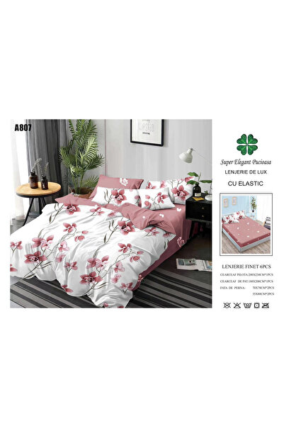 FIONNA.RO Lenjerie Din Finet Cu Elastic - Roz Cu Flori