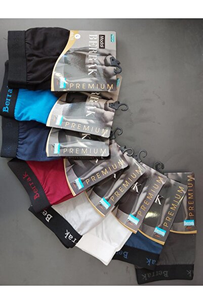 Berrak 4476 ERKEK MODAL ÇOK RENKLİ LİKRALI BOXER 12 ADET