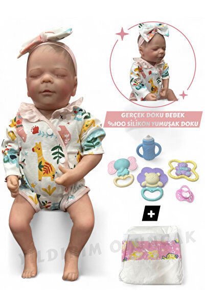 YILDIRIM OYUNCAK 43 Cm Aksesuarlı Gerçekçi Bebek %100 Silikon Yumuşak Doku Aksesuarlı Bebek-Soft Yumuşak Gerçek Bebek