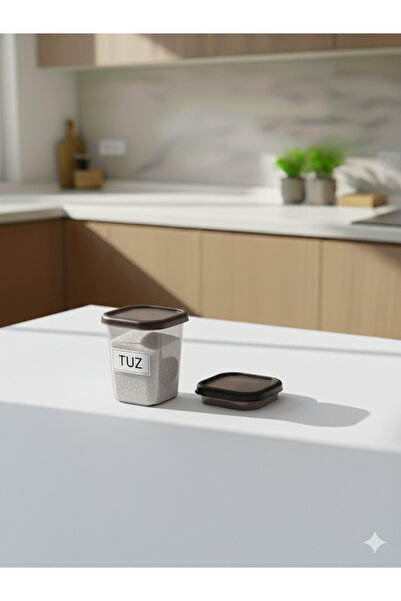 Tasarım Evi 6 قطع حاوية طعام مربعة بغطاء مسطح - مدخنة