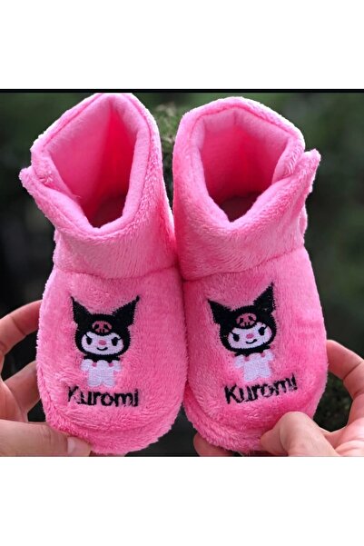 Pandalina Kız çocuk panduf yandan cırtlı Kaydırmaz Taban Anaokulu Kreş Ev Ayakkabısı