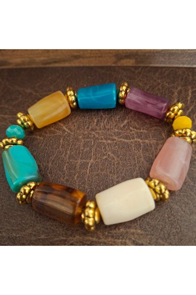 azra takı tasarım Handmade Colorful, Acrylic Elastic Women's Bracelet