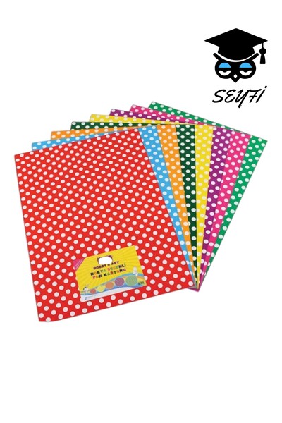 SEYFİKİRTASİYE puantiye Desenli Fon Kartonu 50x70 10'lu Karışık (250 gr)