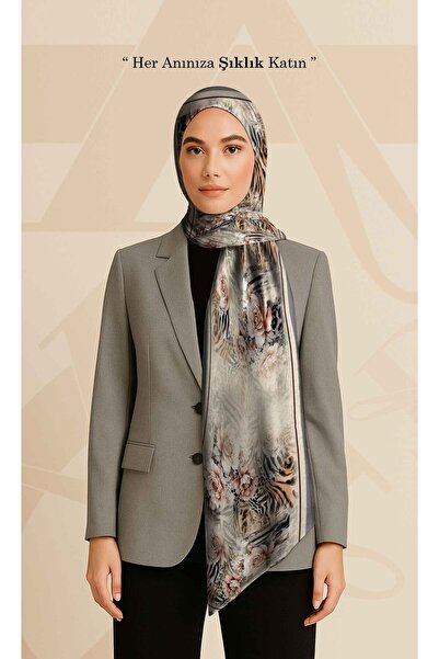 DESENİX Floral and Leopard Print Shawl |   Modern Harmony of Wild Style with ...