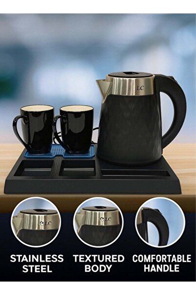 LC Hotel Water Kettle Set with 2 Cups 800ml