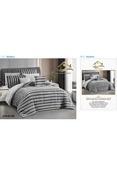 Generic Velvet Bedding Set Double - 8 Pieces