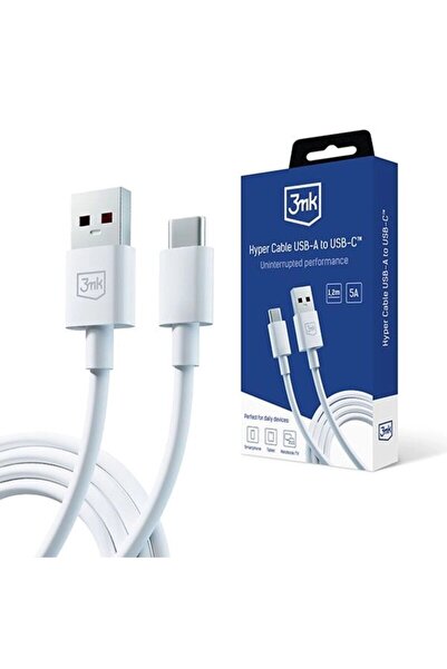 dalip USB-A to USB-C Data Cable 60W, 3mk Hyper, white, 1.2m
