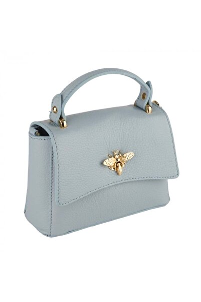 AZZURA Geanta Irene, din piele naturală bleu celeste 8212