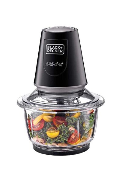 Lack BLACK+DECKER Glass Chopper & Mincer 1.2L | 400W 4-Blade, Ice Crushing, Easy Clean – GC400-B5