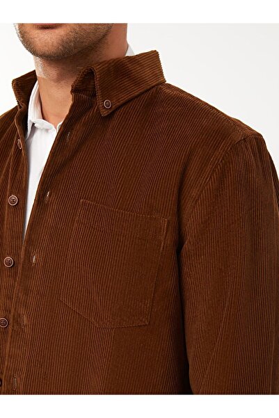 LC Waikiki Basic Regular Fit Uzun Kollu Kadife Erkek Gömlek