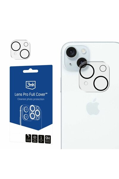 3MK Folie iPhone 15 Lens Protection Full Cover, transparentă