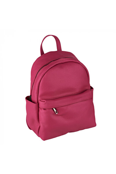 AZZURA Talida backpack, made of 100% natural magenta leather