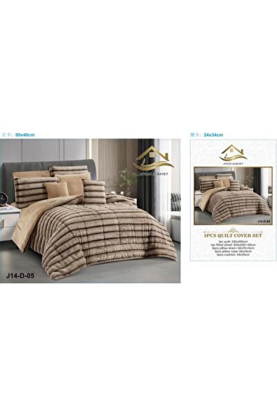 Generic Double Plush Velvet Bedspread - 8 Pieces