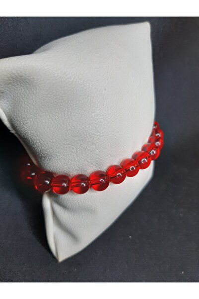 MRYart Transparent Red Glass Bead Bracelet Unisex