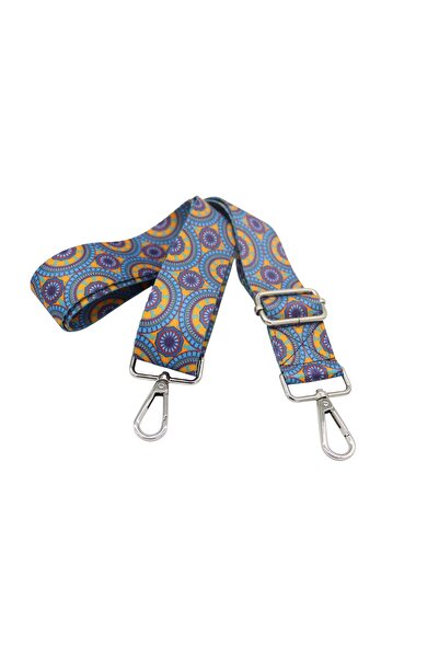 Anatolia Turquoise-Orange Ethnic Pattern Adjustable Polyester Bag Shoulder Strap 4cm X 120 cm