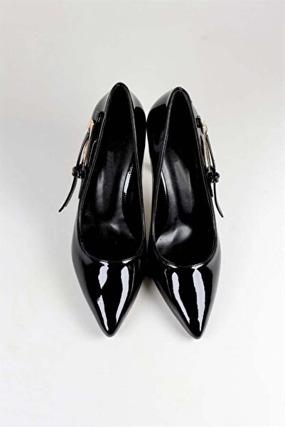 Les Passent Women's Black Patent Leather Stiletto Heeled Shoes