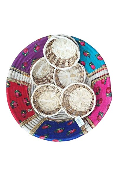 NOON Woven Straw Serving Basket Multicolor