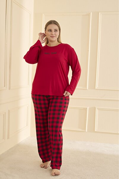 Mihra Women's Pajama Set Plus Size & Oversized Long Sleeve