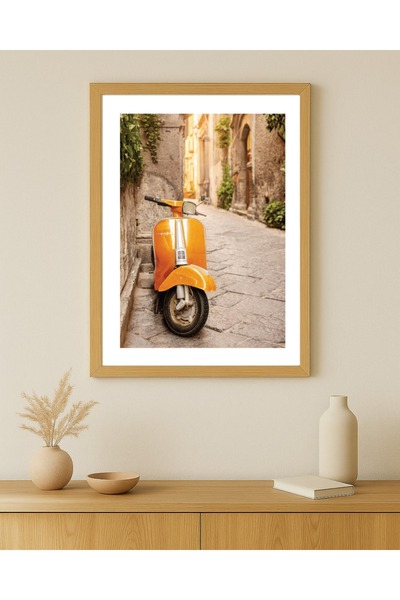 KAYABEY HOME Modern Design Frame-Looking Mdf Painting Orange Motor Street