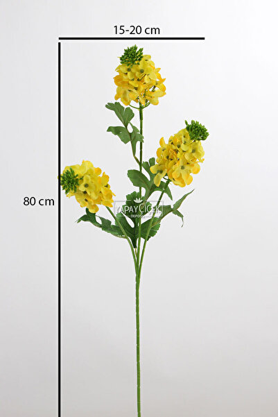 Yapay Çiçek Deposu Yapay 3lü Sümbül Dalı 80 cm Sarı
