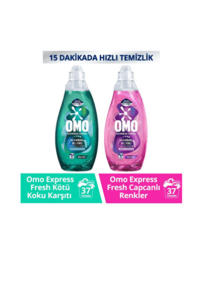 Omo Express Fresh Beyaz ve RENKLILER1480 ml x1 +Omo Express Fresh Renkli ve S...