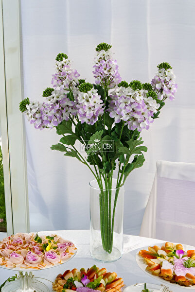 Yapay Çiçek Deposu Yapay 3lü Sümbül Dalı 80 cm Lila