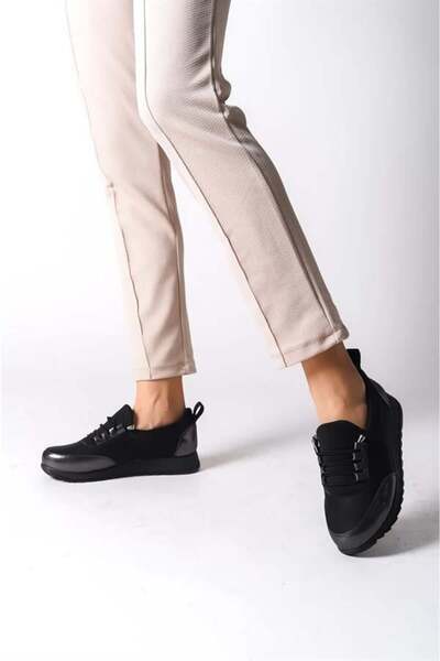 Les Passent Pantofi de damă, negru, platină, cu șireturi, elastic, ortopedic,...