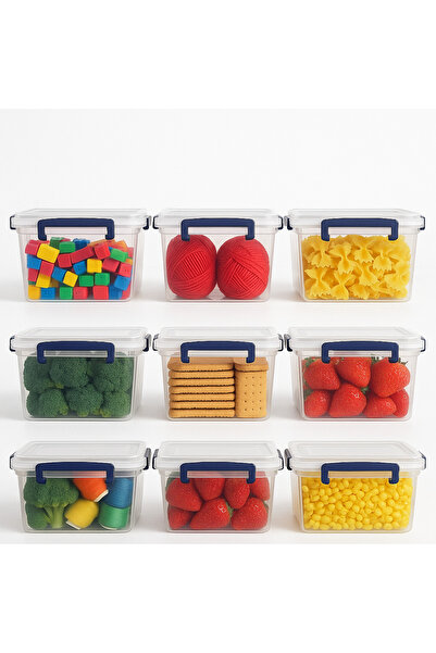 Metler Şeffaf Kilitli Gıda Saklama Kutusu 3,5 Lt Set | Mutfak Eşya Düzenleme Kabı Dikdörtgen 4 Adet