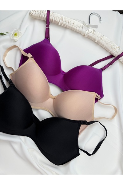ROZENİN LINGERIE Wireless Lotus Recovery Economical Package Set of 3 Bras