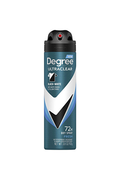 Degree Pack of 12 Men Ultra Clear Black & White Antiperspirant Dry Spray – Fresh 48 Hour (107 g)