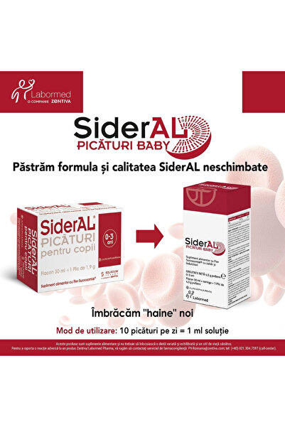 Solacium Pharma Picaturi pentru copii SiderAL, Flacon 30ml + Plic 1,9g,