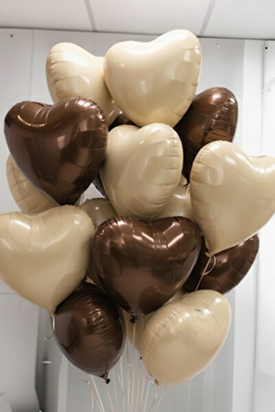 Baloncu Nene بالونات على شكل قلب من رقائق الألومنيوم بالكراميل والكريمة، 10 ق...
