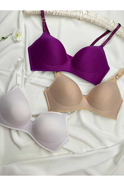 ROZENİN LINGERIE Wireless Lotus Recovery Economical Package Set of 3 Bras
