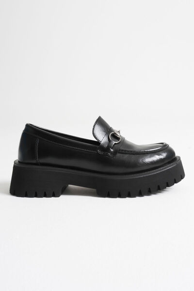 Zerenyus Doria Premium Buckle Детайлни черни ежедневни мокасини
