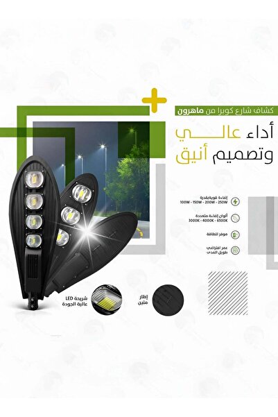 HAMER Cobra Eyes LED Street Light 250W Solar Lighting 4000K Energy Saving