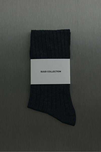 Suud Collection Anthracite Yves Ribbed Socks