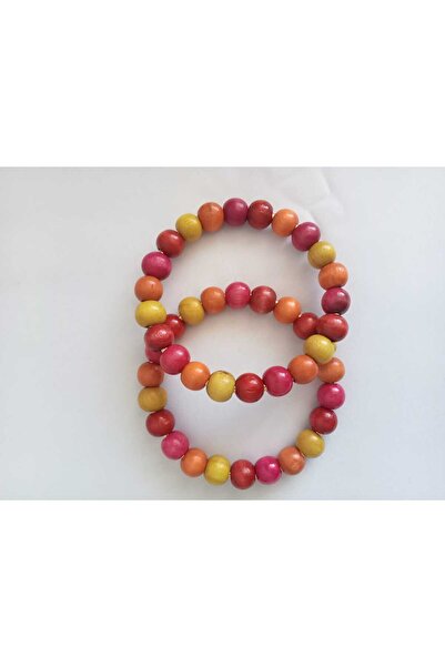 hobi duragı Renkli Ahşap Boncuklu Yuvarlak Çanta Sapı