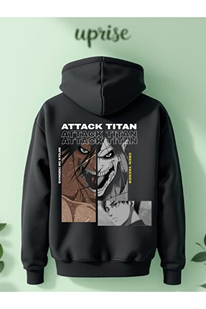 Vordevia Hanorac Attack On Titan cu imprimeu din bumbac cu 3 fire O supradime...