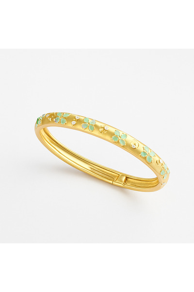 Luniva Aksesuar Renkli Mineli Çiçek Desenli Kelepçe Bileklik