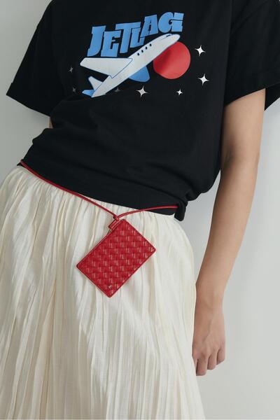 Suud Collection Red Lue Mirrored Card Holder
