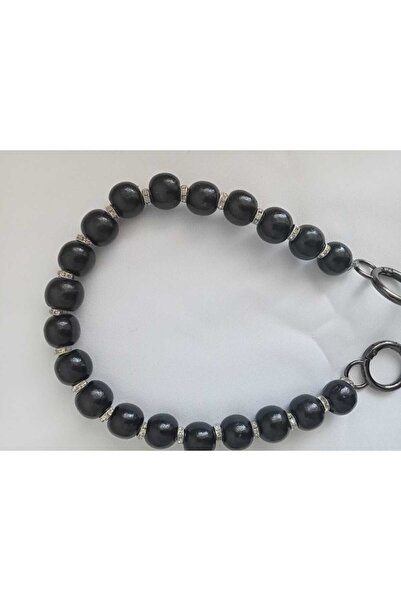 hobi duragı مقبض حقيبة خشبي مزين بالخرز مع حلقة زنبركية في الأطراف، إكسسوار فردي