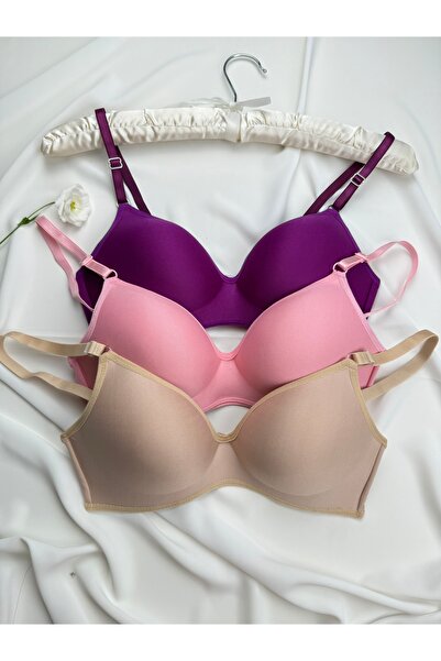 ROZENİN LINGERIE Wireless Lotus Recovery Economical Package Set of 3 Bras