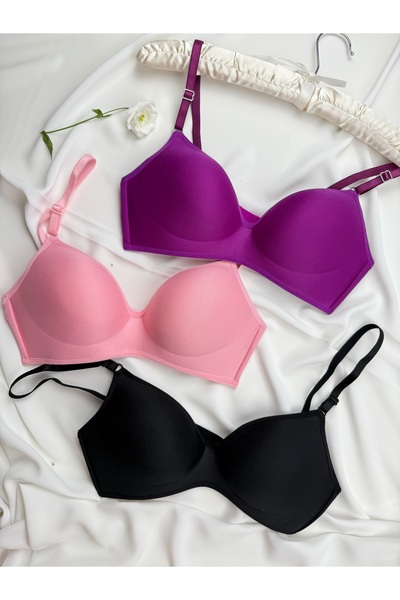 ROZENİN LINGERIE Wireless Lotus Recovery Economical Package Set of 3 Bras