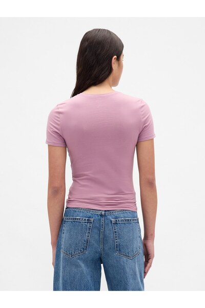 GAP Kadın Açık Pembe CloseKnit Jersey T-Shirt