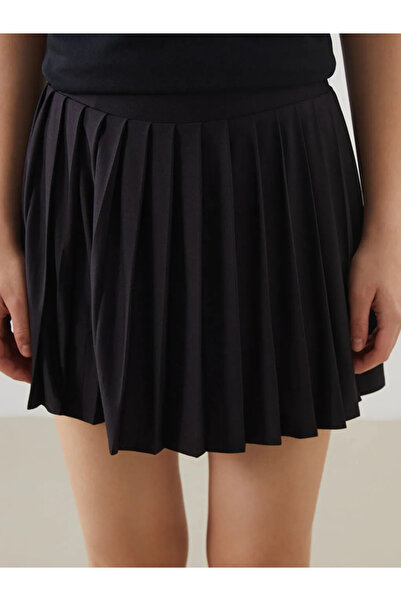 LC Waikiki XSIDE ACTIVESiyah Beli Lastikli Pileli Kadın Spor Şort Etek
