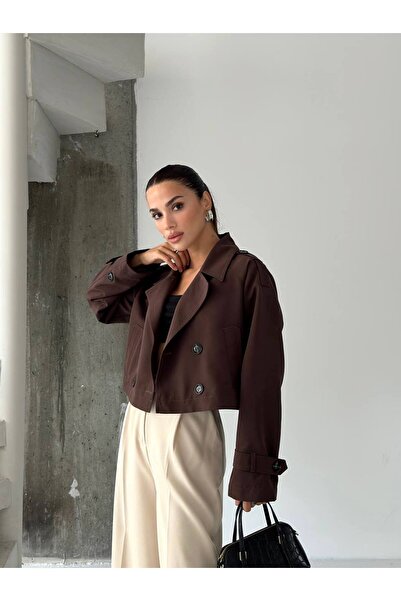 asyadabutik PREMİUM KALİTE KISA ASTARLI TRENÇKOT