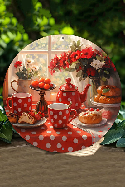 kutuTR Mutfak Temalı Çay & Kahvaltı UV Baskı 3D GÜRÜNÜMLÜ MDF Duvar Süsü – 33...