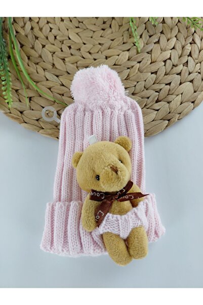 Butik Girl / Boy Child Beanie with Teddy Bear Accessory 0-1 Years Old