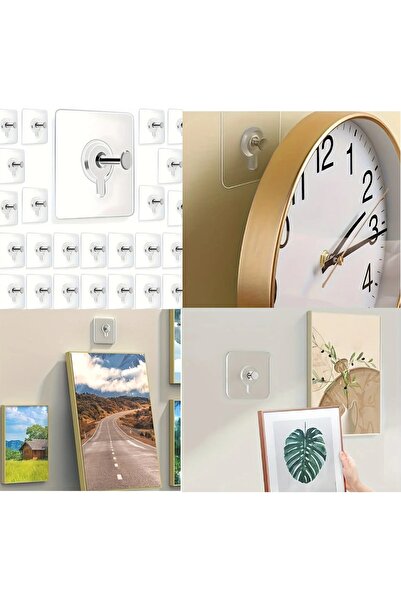 LOVYCO 10 buc. Cuie adezive pentru agățat, fără perforare, fără deteriorare, transparentă, puternică, fără a lăsa urme, lipire pentru pictură