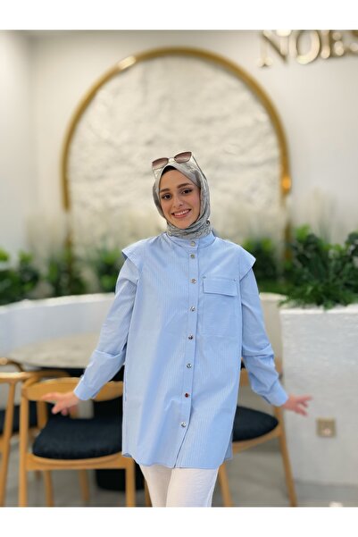 MODA Omuz Detay Sim Şerit Gömlek